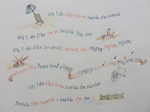 Sheila, Places we'd like to go, calligraphy.